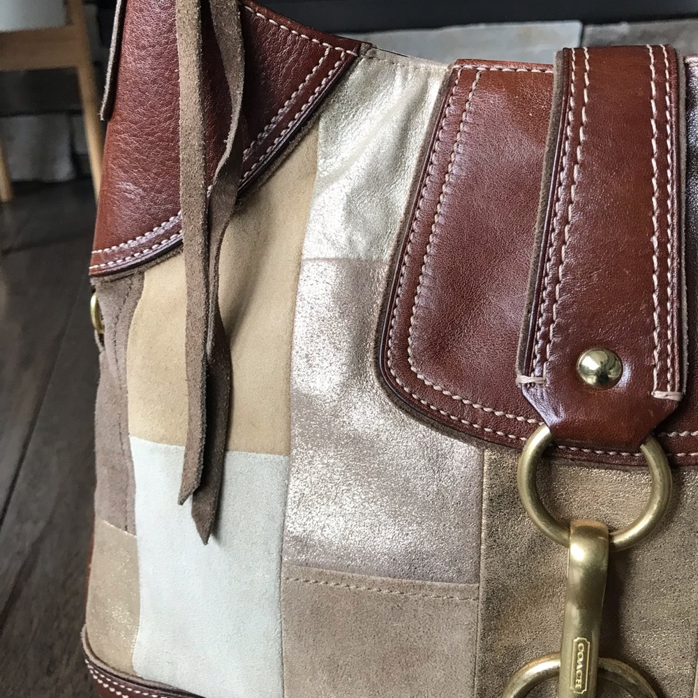 Coach Vintage Hamptons Mosaic Patchwork Leather Bag, 10308, Y2K, Suede Fringe - Picture 3 of 16